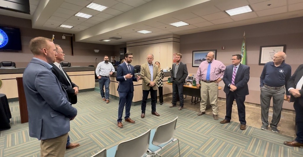 Blayne Osborn at a community meeting