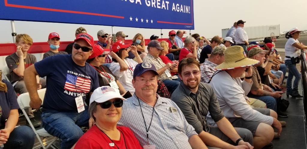 Blayne Osborn at a Trump rally